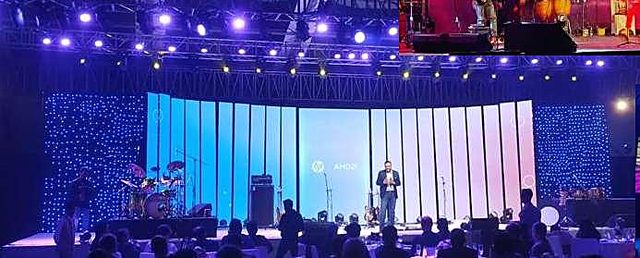 Wide view of the main stage and audience at the HP AMD Big Switch, Bangalore