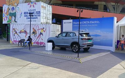 Hyundai Creta Electric display stand at Jawaharlal Nehru Stadium