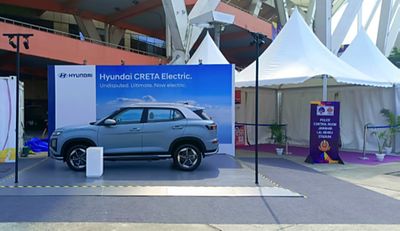 Hyundai Creta Electric brand wall and display platform